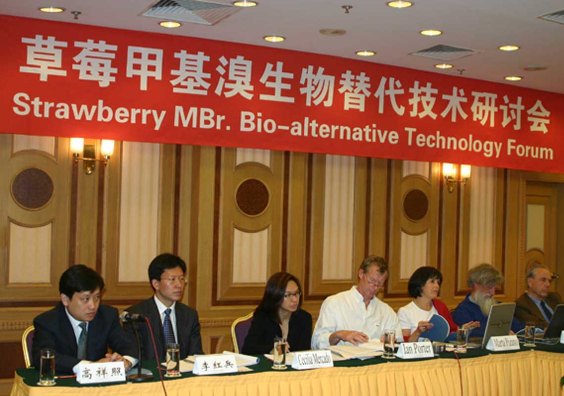 聯(lián)合國環(huán)境署、聯(lián)合國工發(fā)組織等機構(gòu)出席了我公司舉行的草莓甲基溴生物替代技術(shù)研討會